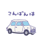 ゆるゆるクラシックカー(white)（個別スタンプ：35）