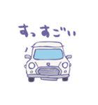 ゆるゆるクラシックカー(white)（個別スタンプ：36）