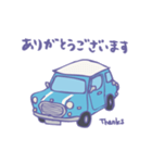 ゆるゆるクラシックカー(surf blue/線あり)（個別スタンプ：9）