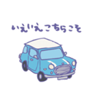 ゆるゆるクラシックカー(surf blue/線あり)（個別スタンプ：18）