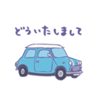 ゆるゆるクラシックカー(surf blue/線あり)（個別スタンプ：19）