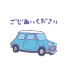 ゆるゆるクラシックカー(surf blue/線あり)（個別スタンプ：30）