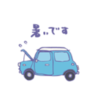ゆるゆるクラシックカー(surf blue/線あり)（個別スタンプ：32）