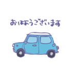 ゆるゆるクラシックカー(surf blue/線あり)（個別スタンプ：33）