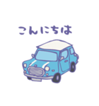 ゆるゆるクラシックカー(surf blue/線あり)（個別スタンプ：34）