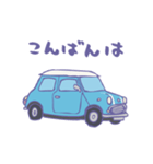 ゆるゆるクラシックカー(surf blue/線あり)（個別スタンプ：35）