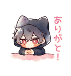 黒猫耳パーカーくんの日常★癒し（個別スタンプ：3）