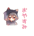 黒猫耳パーカーくんの日常★癒し（個別スタンプ：5）