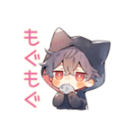 黒猫耳パーカーくんの日常★癒し（個別スタンプ：8）