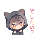 黒猫耳パーカーくんの日常★癒し（個別スタンプ：10）