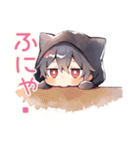 黒猫耳パーカーくんの日常★癒し（個別スタンプ：12）