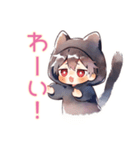 黒猫耳パーカーくんの日常★癒し（個別スタンプ：22）