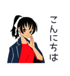 元気なポニテ女子のあいさつ★（個別スタンプ：3）