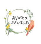 小鳥とリース＊ひとこと挨拶スタンプ（個別スタンプ：16）