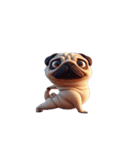 面白いパグ犬のヨガ（個別スタンプ：7）