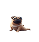 面白いパグ犬のヨガ（個別スタンプ：11）