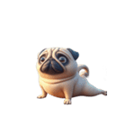 面白いパグ犬のヨガ（個別スタンプ：25）