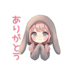 たれ耳うさぎ女子の返信待ち♡（個別スタンプ：3）