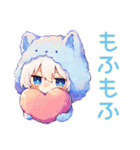 癒し系★白猫耳パーカーくん（個別スタンプ：5）