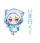 癒し系★白猫耳パーカーくん（個別スタンプ：8）