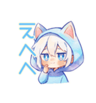癒し系★白猫耳パーカーくん（個別スタンプ：9）