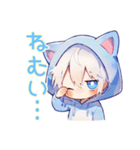 癒し系★白猫耳パーカーくん（個別スタンプ：14）