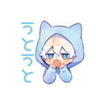 癒し系★白猫耳パーカーくん（個別スタンプ：15）