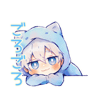癒し系★白猫耳パーカーくん（個別スタンプ：20）