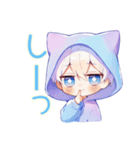癒し系★白猫耳パーカーくん（個別スタンプ：21）