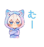癒し系★白猫耳パーカーくん（個別スタンプ：25）