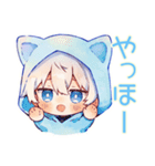 癒し系★白猫耳パーカーくん（個別スタンプ：27）