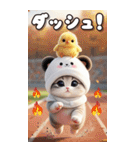 パンダ帽が可愛い猫 気軽に毎日使えるBIG（個別スタンプ：23）