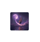 満月と船と海✨️Full moon, ship and sea.（個別スタンプ：1）