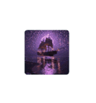 満月と船と海✨️Full moon, ship and sea.（個別スタンプ：2）