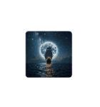 満月と船と海✨️Full moon, ship and sea.（個別スタンプ：7）