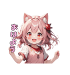ぴょこんと揺れる猫耳スタンプ（個別スタンプ：8）