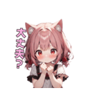 ぴょこんと揺れる猫耳スタンプ（個別スタンプ：22）