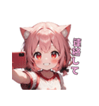 ぴょこんと揺れる猫耳スタンプ（個別スタンプ：30）