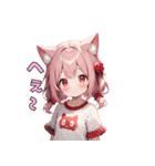 ぴょこんと揺れる猫耳スタンプ（個別スタンプ：37）
