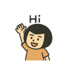 丸顔少女の毎日使える日常会話スタンプ（個別スタンプ：5）
