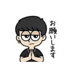 片耳ピアス黒髪マッシュくん（個別スタンプ：17）