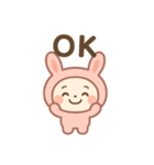 うさぎ着ぐるみ♪日常【感情たっぷり40個】（個別スタンプ：1）