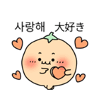 みかん (日本語/韓国語)（個別スタンプ：1）