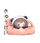 やる気ない日のパンダパーカーちゃん（個別スタンプ：25）