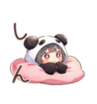 やる気ない日のパンダパーカーちゃん（個別スタンプ：34）
