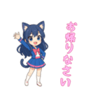 [お帰りなさい専用]猫耳の制服アイドル（個別スタンプ：3）