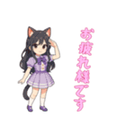 [お疲れ様です専用]猫耳の制服アイドル（個別スタンプ：9）