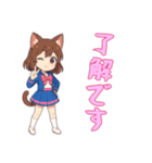 [了解です専用]猫耳の制服アイドル（個別スタンプ：15）
