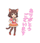 [ありがとう専用]猫耳の制服アイドル（個別スタンプ：3）