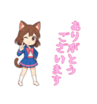 [ありがとう専用]猫耳の制服アイドル（個別スタンプ：5）